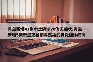 青岛新增41例本土确诊70例无症状/青岛新增5例新型冠状病毒感染的肺炎确诊病例